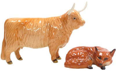 Lot 421 - A Beswick pottery figure of a recumbent...