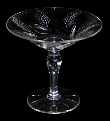 Lot 427 - A Stuart cut glass tazza, engraved with...