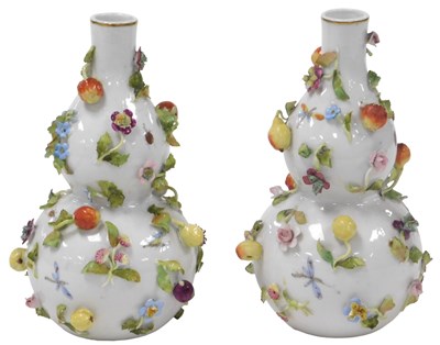 Lot 434 - A pair of late 19thC Sitzendorf porcelain...