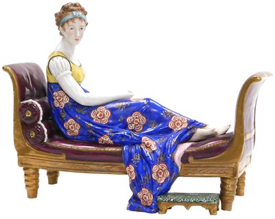 Lot 437 - A late 19thC Sitzendorf porcelain figure of...
