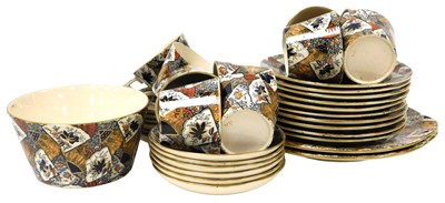 Lot 410 - A late 19thC Thomas Till pottery tea service,...