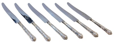 Lot 137 - A set of six Elizabeth II silver handled...