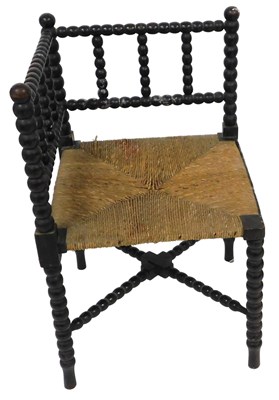 Lot 505 - A Victorian oak bobbin turned corner...