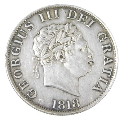 Lot 489 - A George III silver half crown 1818.