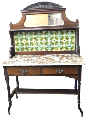 Lot 515 - A Victorian mahogany wash stand, the arched...