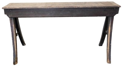 Lot 516 - A 19thC oak bench, with a rectangular seat,...