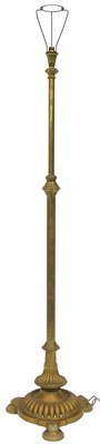 Lot 547 - A late Victorian brass standard lamp, with a...