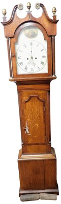 Lot 529 - A Georgian oak and mahogany longcase clock, by...