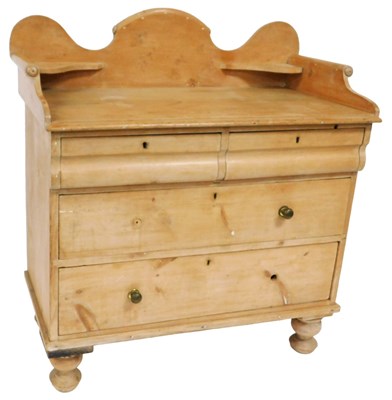 Lot 588 - A Victorian pine chest of drawers, with a...