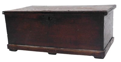 Lot 592 - An 18thC oak bible box, or small coffer, 28cm...