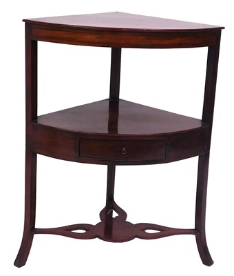 Lot 543 - A late Georgian mahogany corner wash stand,...