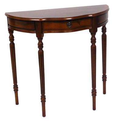 Lot 544 - A mahogany and burr yew serpentine side table,...