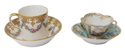 Lot 120 - A Sevres porcelain coffee cup and saucer,...