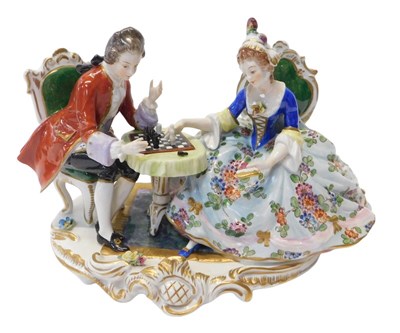 Lot 130 - A 20thC Volkstedt porcelain figure group,...