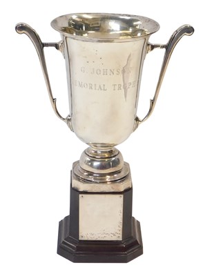 Lot 142 - An Edward VIII silver twin handled trophy,...