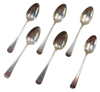 Lot 146 - Six George III silver Old English pattern...