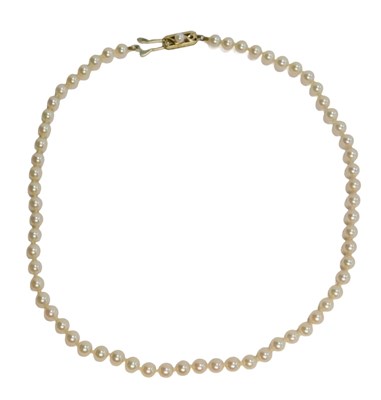 Lot 85 - A Mikimoto single strand cultured pearl...