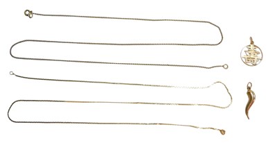 Lot 83 - 9ct gold jewellery, comprising a fine link...