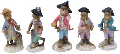 Lot 496A - Five 19thC and later Continental porcelain...