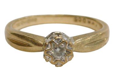 Lot 88 - A 9ct gold diamond solitaire dress ring, the...