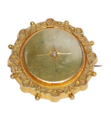 Lot 53 - A Victorian 15ct gold memorial brooch, the...