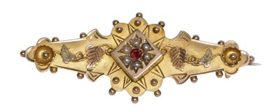 Lot 56 - A 9ct gold bar brooch, in the Edwardian style,...