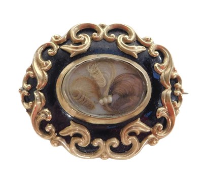 Lot 57 - A Victorian memorial brooch, the outer...