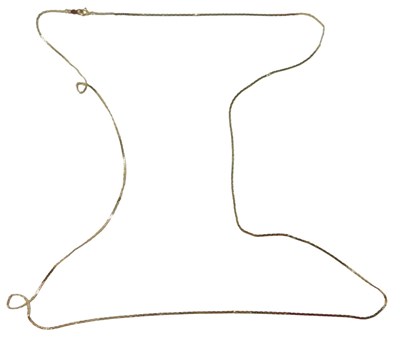 Lot 60a - A fancy link neck chain, yellow metal stamped...
