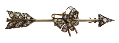 Lot 435 - A 20thC bar brooch, centred by a dragonfly,...