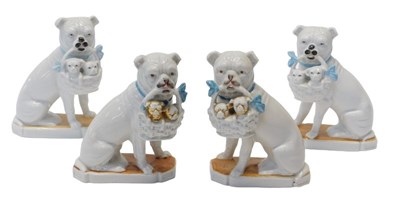 Lot 316 - Two pairs of late 19thC Continental porcelain...