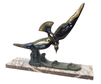 Lot 317 - An Art Deco bronze sculpture, modelled as a...