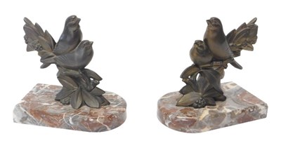 Lot 323 - A pair of Art Deco bronze bookends, each...