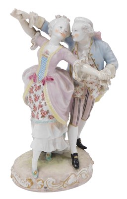 Lot 197A - A late 19thC German porcelain fete galante...