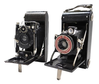 Lot 340 - A Coronet folding camera, together with an Ica...