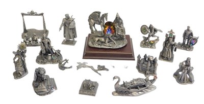 Lot 351 - A group of Danbury Mint Myths and Magic pewter...
