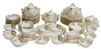 Lot 20 - A Royal Crown Derby Green Derby Panel pattern...