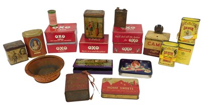 Lot 400 - A group of bygone tins, to include OXO, Colman'...
