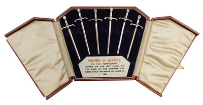 Lot 167 - A set of six Edward VIII silver Sword of...