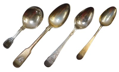 Lot 451 - A group of silver spoons, comprising a George...