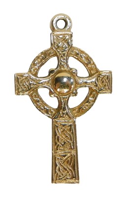 Lot 100 - A crucifix pendant, of a heavy brushed Celtic...