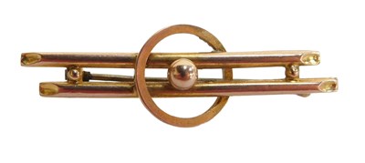 Lot 237 - A 9ct gold bar brooch, the two bars with a...