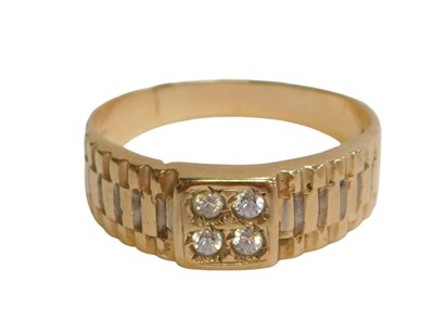 Lot 229 - A diamond set dress ring, the central square...