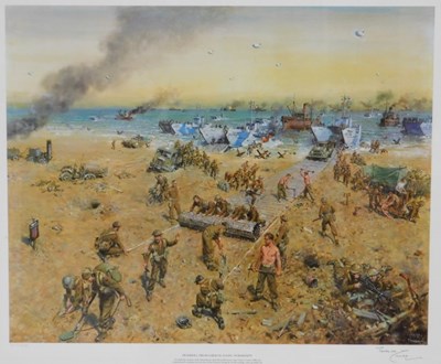 Lot 464 - Terrence Cuneo. Pioneers, Sword Beach, D-Day,...