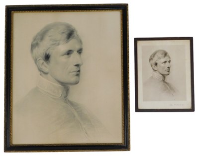 Lot 482 - Two studies of Cardinal John Newman,...