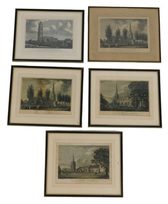 Lot 487 - Five 19thC engravings, depicting Leverington...