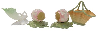 Lot 526 - A pair of Grainger Worcester porcelain wall...