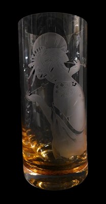 Lot 548 - A Caithness Geisha cylindrical glass vase by P...