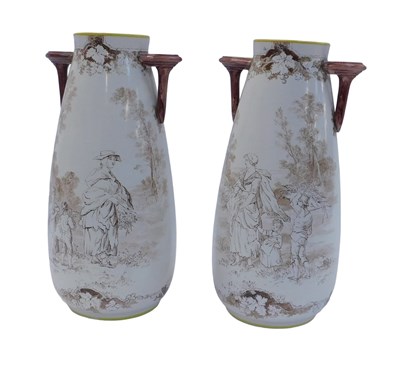 Lot 552 - A pair of Royal Worcester twin handled pottery...