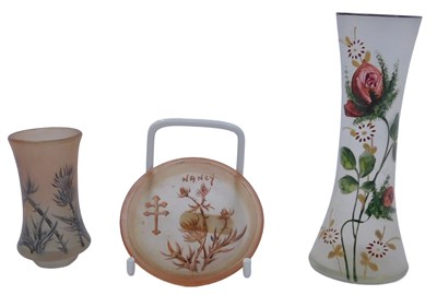 Lot 566 - A Charles Vessiere frosted glass dish,...