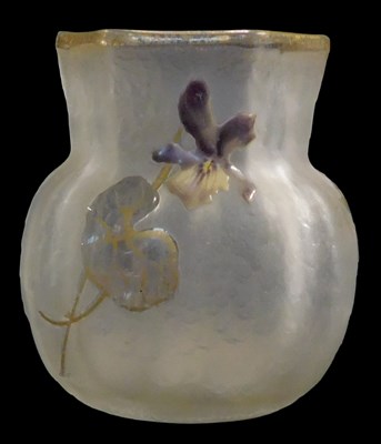 Lot 565 - An early 20thC St Denis frosted glass vase, of...